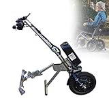 Wheelchair Traction Device Heavy-Duty Outdoor Rough Terrain with Telescopic Arm Safety Locking System 48V 17Ah Battery 3-Speed Control for Disabled Transportation