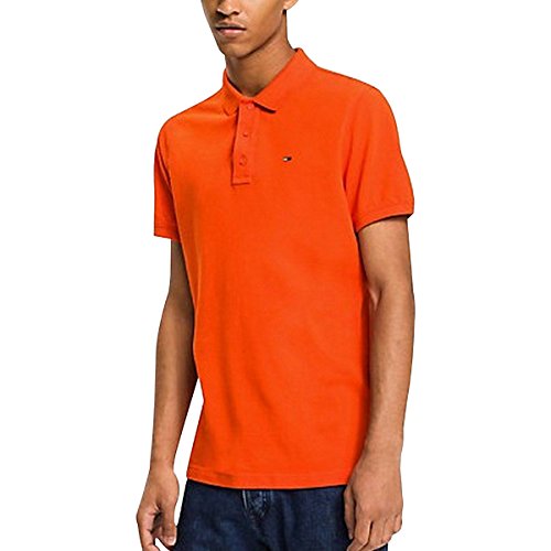  Tommy_Jeans Tjm Basic Polo S/s 1, Uomo, Arancione (Spicy Orange 800), Small
