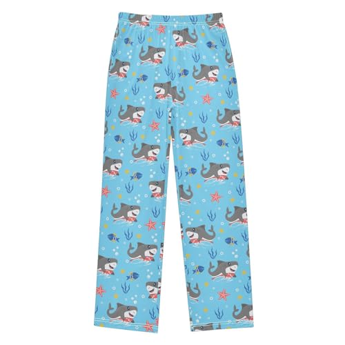 Sea Shark Surf Boys Long Pants Soft Trousers Elastic Waist Kids Lounge Bottoms with Pockets S-XL