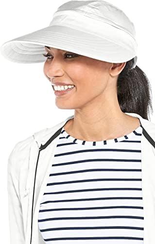 Coolibar UPF 50+ Women's Bel Aire Zip-Off Sun Visor - Sun Protective (One Size- White)