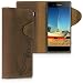 Produktbild kalibri Wallet Case kompatibel mit Sony Xperia XA1 Plus - Hülle Leder - Handy Cover Handyhülle Anker Vintage Braun