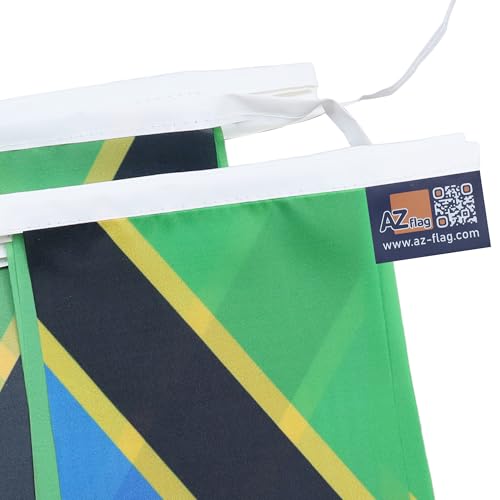 Image of AZ FLAG Tanzania 6 meters BUNTING Flag 20 flags 9'' x 6'' - Tanzanian STRING flags 15 x 21 cm