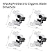 SUPERPAWS 4Packs Metal Assembly Blade Drive Upgrade Replacement Blade with Cleaning Brush Compatible with Andis AG & AGC Pet Clipper