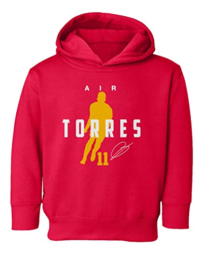 KING THREADS Spain Football Air Torres 2022 World Soccer Fans Toddler Hoodie Sweatshirt (Red, 2T)