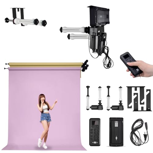 Fotoconic 2 Roller Motorized Electric Wall Ceiling Mount Background Support System with Remote