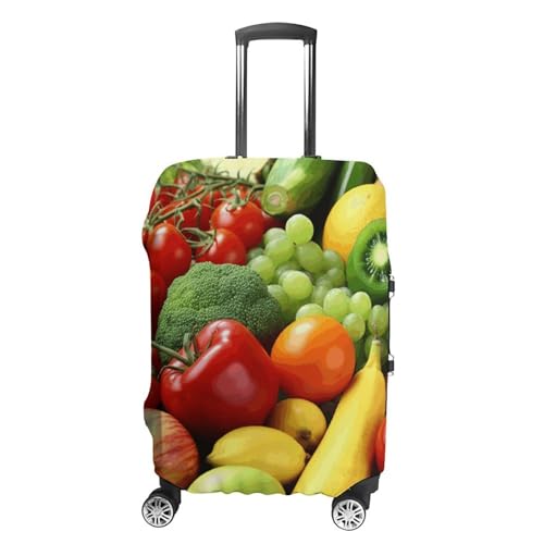 Anti-Scratch Luggage Cover Fresh Vegetables Fruits Printed Luggage Case Protector Washable Suitcase Covers Elastic Suitcase Protector for Size XL (30-32 inch) Luggage
