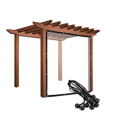RLINZ Cortina Transparente Paneles Laterales de Pérgola Transparentes, Cortina Divisoria para Porches, Jardines con Junta Antioxidante, Personalizable (4x2.5m/13.12x8.2ft)