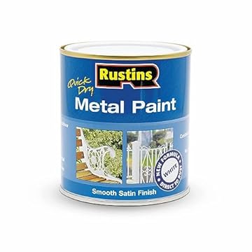 RUSTINS MPWH500 Quick Dry Metal Paint, White, 500 ml (Pack of 1)