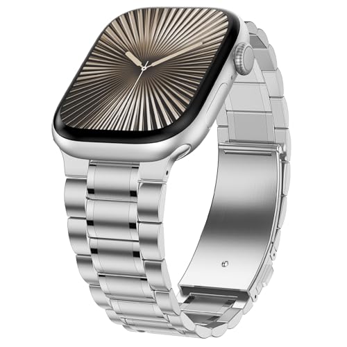Bracelet Apple Watch acier inoxydable homme femme, bande métal iWatch 42mm 41mm 40mm 38mm