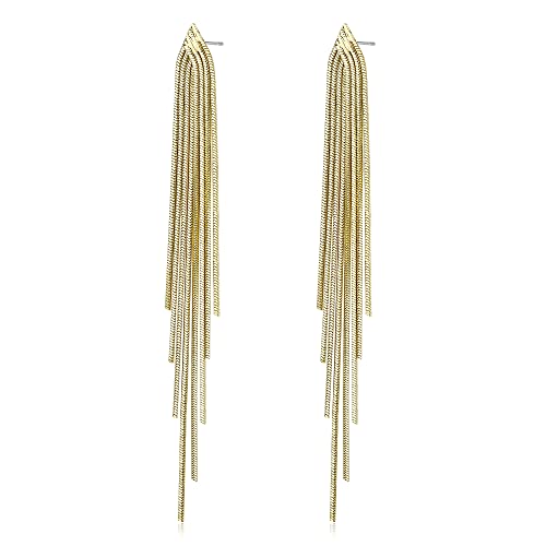 Boucles d'oreilles longues gouttes en cristal clair avec strass suspendus style lustre