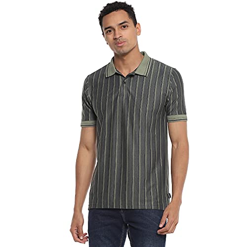 Image of Campus Sutra Men Striped Stylish Casual Polo T-Shirt