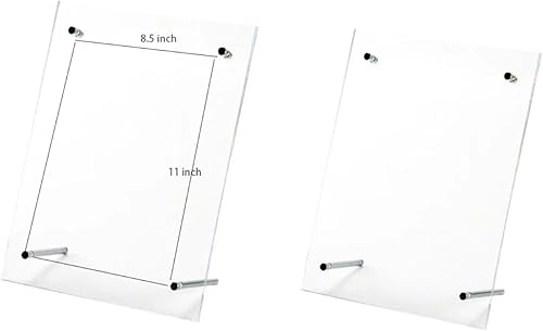 Miniatura 8 de B&NN Marco de fotos acrílico de aspecto flotante, marco de fotos transparente de 0.118 pulgadas + 0.118 pulgadas de grosor, pantalla de escritorio