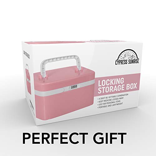 Medicine Lock Box for Safe Medication Storage - Childproof Prescription Bottle Organizer - Lockable Combination Chest (4 Digit Custom Code) Medicine Cabinet w/Separate Compartments | Storage Lockbox - Thumbnail 7