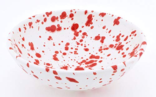 ART ESCUDELLERS Fuente en Ceramica Hecho y Pintado a Mano con decoración Mate Rojo. 19 cm x 19 cm x 6,5 cm Cover