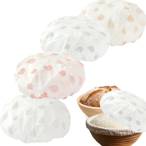 Gekamoyue 4 Pieza Cubierta de Levadura de Pan，Cubiertas de Cuenco de Pan Reutilizables para Panadería, Hogar, Horneado, Gorro de Ducha