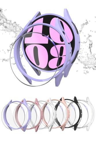 Yaekea 6 + 6 Pack Zubehör Kompatibel mit Samsung Galaxy Watch 6 Screen Protector Case 40mm + HD Ultra-dünn gehärteter Sc...