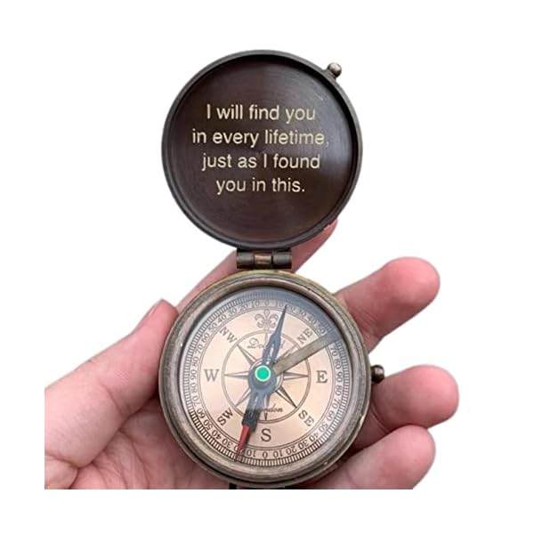 Gift for Son, Personalized Compass, Custom Engraved Working Brass