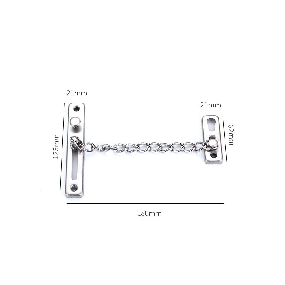 Stainless Steel Portable Door Chain Lock Security Guard with Spring Anti Theft Buckle Hardware Sliding Fastener - Image 2