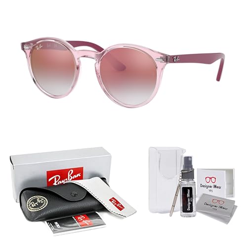 Ray-Ban Junior Kids' RJ9064S Round Sunglasses For Boys For Girls +BUNDLE with ACCESSORY EYEWEAR KIT2