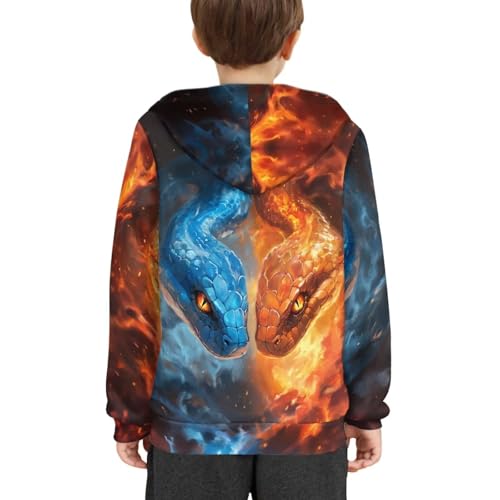 Image of WELLFLYHOM Boys Hooded Sweatshirts Hoodie Pullover Cool Graphic Crewneck Blouses Size 6-16