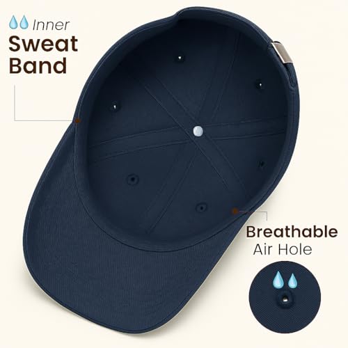 Image of Unisex Adjustable Baseball Cap Pack of 2 - Solid Color, Breathable, Stylish Cotton Caps for Men & Women - Outdoor Sports, Travel, Casual Wear