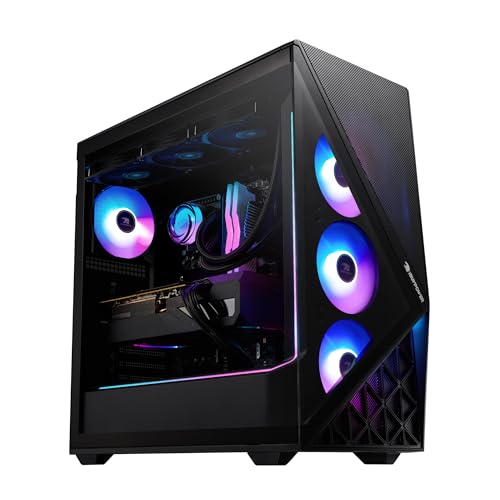 Image of iBUYPOWER Slate Gaming PC Desktop Computer AMD Ryzen 7 9800X3D CPU, AMD Radeon RX 9070XT 16GB GPU, 32GB DDR5 RGB 5200MHz RAM, 2TB NVMe SSD, Windows 11 Home, Gamer Keyboard and Mouse - SBA7R97XT02