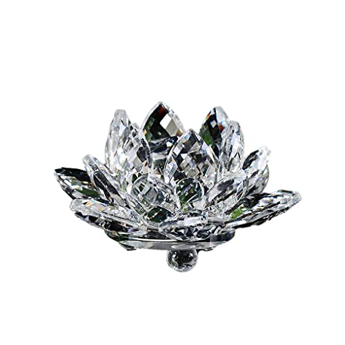 lmoikesz Décoration de Lotus en cristal décoration en forme de fleur décorations artisanales parure de maison, Transparent Cover