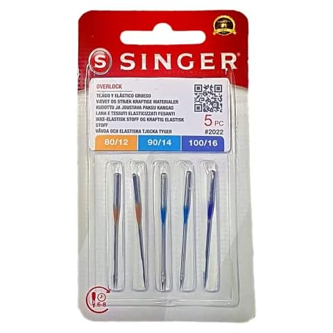 5 Singer Overlock Sewing Machine Needles Set Cover