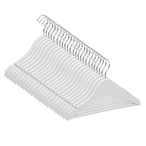 Com-Fort House Percha Madera Cadete Percha Infantil Color Blanco Madera De Arce Con Muescas Antideslizantes 30 X 1.2 X 22 Cm Pack 12 Unidades