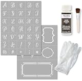 Martha Stewart Vinyl Stencil Kit, 6 Pc, Script