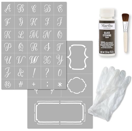 Martha Stewart Vinyl Stencil Kit, 6 Pc, Script