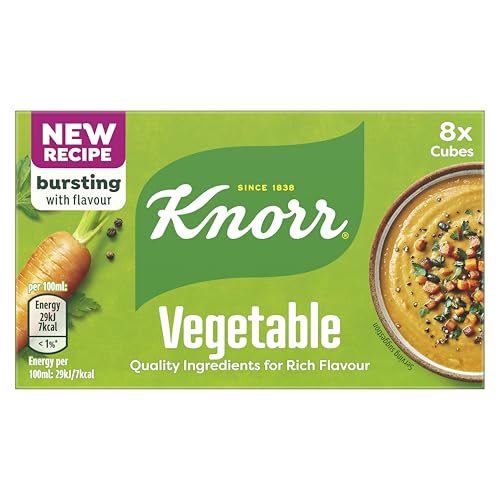Knorr Vegetable Stock Cubes with an improved recipe for richer flavour in your dishes gluten-free vegetable stock 8x 10 g