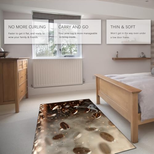 Tapis de salon moderne lavable en machine marron 180x240