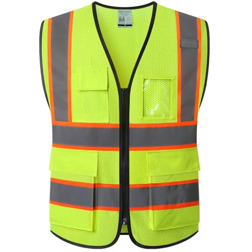 Ekkosafety Reflective Mesh Safety Vest with Pockets