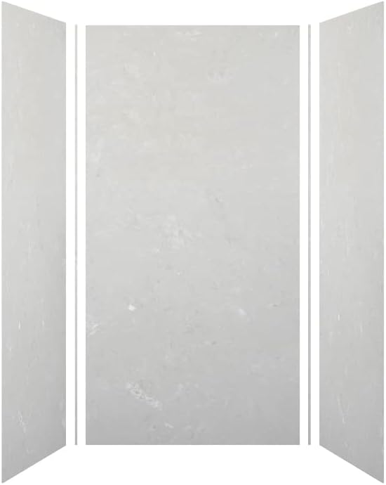 Transolid SWK363672-27V 36-in x 72-in Glue 3-Piece Shower Wall Kit, Grey Beach Velvet
