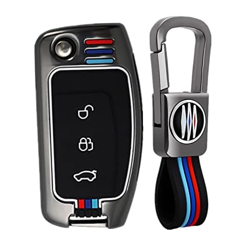 Happyit Zinc Alloy + Silicone Car Key Cover Cases for Ford Fiesta Focus Mondeo Kuga Escape Falcon Galaxy Fusion Mustang Explorer Edge Escort Mk3 Mk4 Ranger 3 Buttons (A, Matt Color) Cover