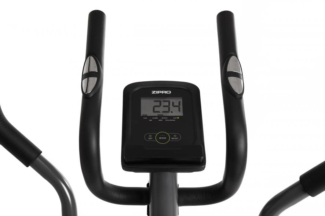 Zipro Neon Magnetico Crosstrainer per Uso Domestico Fino a 120 kg - Trainer ellittico a 8 Livelli di Resistenza con Computer per misurare Le pulsazioni, Le Calorie, la Distanza, la velocità - in Nero