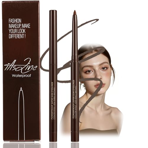 Image of Long-Lasting Waterproof Gel Eyeliner Pencil with Ultra-Fine Tip – Smudge-Proof, Quick-Dry, Highly Pigmented & Creamy for Precise Natural Lines, Dramatic Looks and Effortless Smoky Eyes (Dark Brown)
