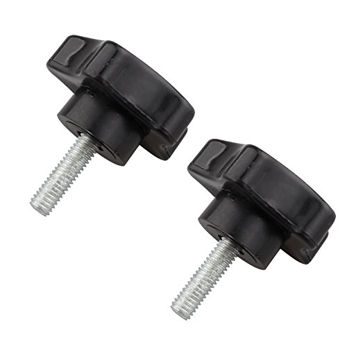 Manopola di serraggio di ricambio a stella, nera, con filettatura M6 x 20 mm, 2 pezzi