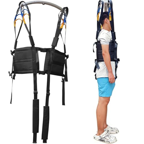 Patient Lift Sling Harness Sitting Transfers Standing Aids Walking Assistance Gait Belts Straps Seats Supports Different Body Types Mobility Exercisers Black