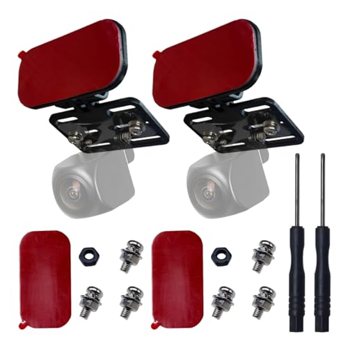 Image of Car Rear Camera Holder, Adjustable Vehicle Backup Camera Mount, Strong Adhesive Dash Cam Rear Camera Rear Windshield Bracket for Car, SUV, RV, Truck (2 Set)