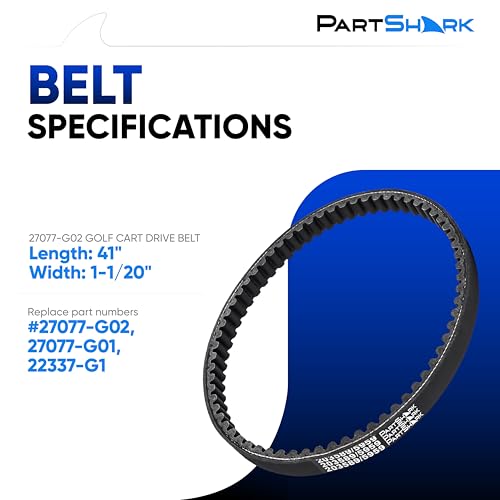Image of 27077-G02 Replacement Golf Cart Drive Belt - Replaces 27077-G02, 27077-G01, 22337-G1 - Fits for EZGO Marathon 4-Cycle 1991-1996 and 2-Cycle 1992-1993 Gas Golf Cart