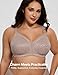 Deyllo Women's Full Coverage Plus Size Comfort Minimizer Bra Wirefree Non Padded(ToffeeLeopard,38DDD)