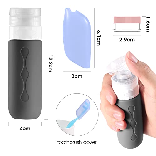 PAMIYO Set di 4 bottiglie da viaggio in silicone