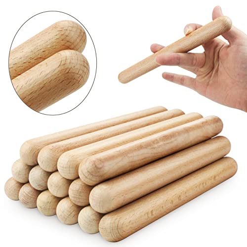 image for Heatoe 16 Pcs Rhythm Sticks, 8 Inch Drum Sticks Musical Sticks Wood Mu