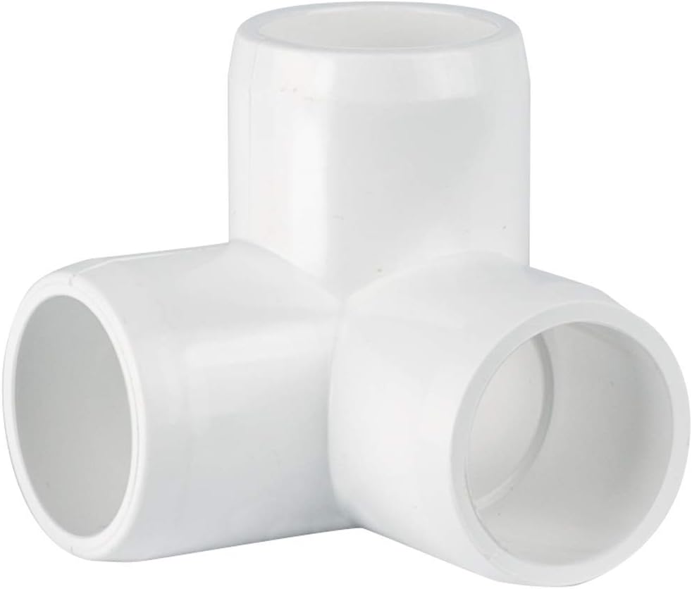 CIRCOPACK 2 Pieces 1" 3-Way PVC Elbow Fitting Connectors Furniture Grade
