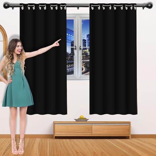 Rideaux isolation thermique et occultant noir 295x280 design moderne - 2