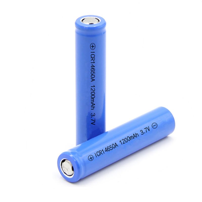 Lot de 2 batteries 14650 1200 mAh 3,7 V pour lampe frontale mini ventilateurs rasoir électrique