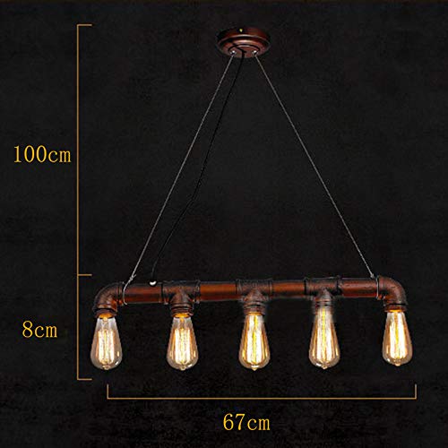 Plafonnier vintage pipe à eau 5 lampes E27 en métal pour décoration - 2