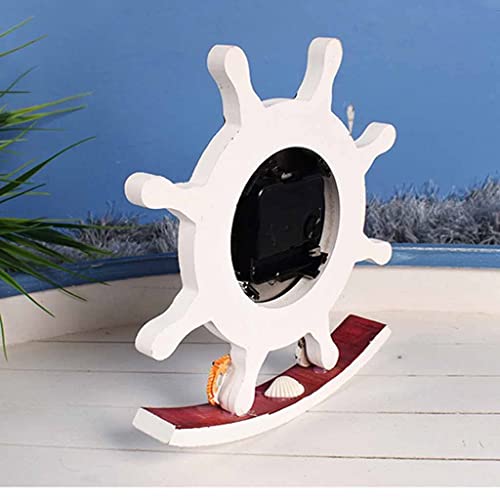 Adornos de reloj de péndulo JFDBGU para mesa de habitación infantil forma barco 4